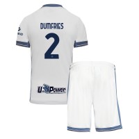 Maglia Calcio Inter Milan Denzel Dumfries #2 Seconda Divisa Bambino 2024-25 Manica Corta (+ pantaloncini)